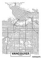 Részletes vektor poszter várostérkép Vancouver vászonkép, poszter vagy falikép