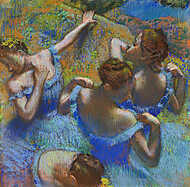 Balett-táncosnők kékben vászonkép, poszter vagy falikép