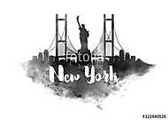 Watercolor New York City Skyline vászonkép, poszter vagy falikép