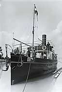 Siófok kikötő, a Jókai utasszállító csavaros gőzhajó próbaútján (1913) vászonkép, poszter vagy falikép