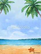 A trópusi tengerpart csillaggal vászonkép, poszter vagy falikép