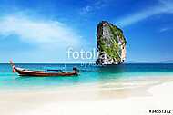 long boat and poda island in Thailand vászonkép, poszter vagy falikép