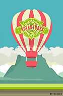Léggömb repülés vintage reklám vászonkép, poszter vagy falikép