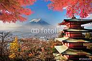Mt. Fuji a bukás színeivel Japánban. vászonkép, poszter vagy falikép