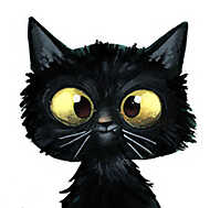 Fekete aranyos cica vászonkép, poszter vagy falikép
