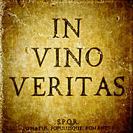 In vino veritas (Borban az igazság) - kő textúrájú háttéren vászonkép, poszter vagy falikép
