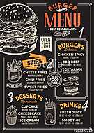 Burger restaurant menu. Vector food flyer for bar and cafe. Desi vászonkép, poszter vagy falikép