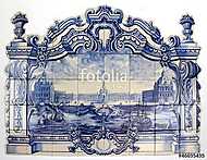 Azulejo Portugál tradicionális csempe vászonkép, poszter vagy falikép