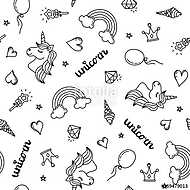 Fekete-fehér varázsvilág motívumos tapétaminta vászonkép, poszter vagy falikép