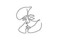 Csókolózó pár (vonalrajz, line art) vászonkép, poszter vagy falikép
