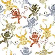 Színes majmok tapétaminta vászonkép, poszter vagy falikép