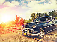 klasszikus autó Havanna, Kuba, szűrt hatása vászonkép, poszter vagy falikép