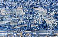 Ceramic Azulejos in Porto cathedral - Portugal vászonkép, poszter vagy falikép