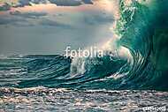 Huge ocean wave during storm. Sea water background in rough cond vászonkép, poszter vagy falikép