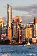 Lower Manhattan Skyline arany óra, NYC, USA vászonkép, poszter vagy falikép