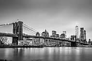 Brooklyn-híd és New York-i város Manhattan belvárosának horizont vászonkép, poszter vagy falikép