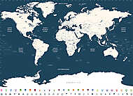 vektor nagy részletes világtérképet országokkal és óceánnal vászonkép, poszter vagy falikép