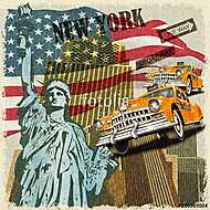 New York vintage poster. vászonkép, poszter vagy falikép