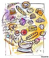 Sütőipari vázlat vászonkép, poszter vagy falikép