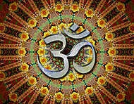 Mandala and mantra om hinduism design vászonkép, poszter vagy falikép