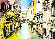 Híd épületek Velencében vászonkép, poszter vagy falikép