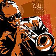 Jazz trombitás játékos vászonkép, poszter vagy falikép