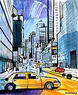 Taxi Manhattanban vászonkép, poszter vagy falikép