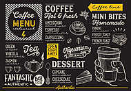 Coffee menu restaurant, drink template. vászonkép, poszter vagy falikép