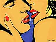 pop art couple amour, baiser,sensualité,gros plan vászonkép, poszter vagy falikép