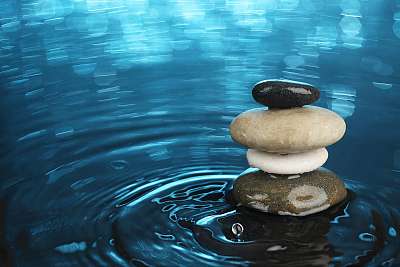 Balanced stones in water (fotótapéta) - vászonkép, falikép otthonra és irodába
