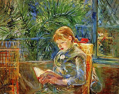Olvasó kislány (többrészes kép) - vászonkép, falikép otthonra és irodába