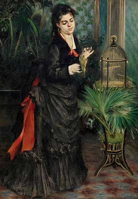 Nő papagájjal (1871) (fotótapéta) - vászonkép, falikép otthonra és irodába
