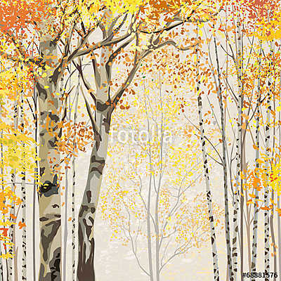 Őszi erdő részlet (keretezett kép) - vászonkép, falikép otthonra és irodába