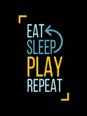 Eat, Sleep, Play, Repeat (keretezett kép) - vászonkép, falikép otthonra és irodába