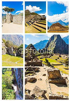 Rejtélyes város - Machu Picchu, Peru, Dél-Amerika (vászonkép óra) - vászonkép, falikép otthonra és irodába
