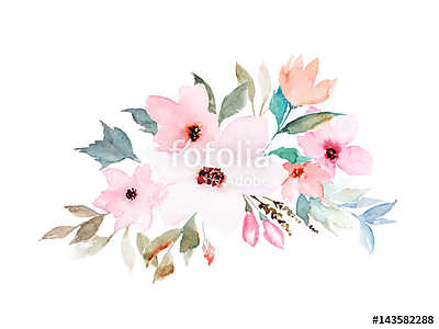 Tavaszi virágok (akvarell) (fotótapéta) - vászonkép, falikép otthonra és irodába