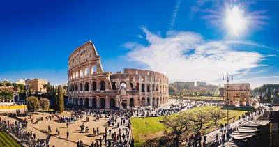 Római kolosszeum nappal, túristákkal (poszter) - vászonkép, falikép otthonra és irodába