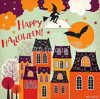 Halloween ünnepi kártya (többrészes kép) - vászonkép, falikép otthonra és irodába