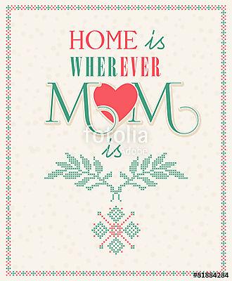 Anyák napi üdvözlőlapja (poszter) - vászonkép, falikép otthonra és irodába