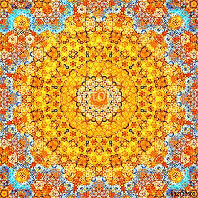 Colorful geometric kaleidoscope fractal (többrészes kép) - vászonkép, falikép otthonra és irodába