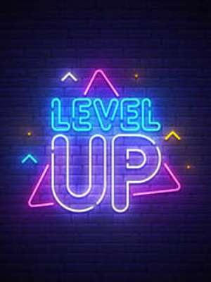 Level up (neon series) (keretezett kép) - vászonkép, falikép otthonra és irodába