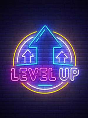 Level up 2 (neon series) (keretezett kép) - vászonkép, falikép otthonra és irodába