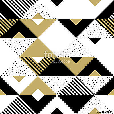 Triangle geometric abstract golden seamless pattern. Vector back (fotótapéta) - vászonkép, falikép otthonra és irodába