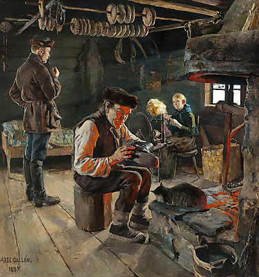Vidéki élet (1887) (vászonkép óra) - vászonkép, falikép otthonra és irodába
