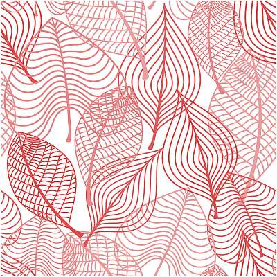 Autumnal stylized leaf seamless pattern (többrészes kép) - vászonkép, falikép otthonra és irodába