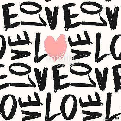 Love Seamless Pattern (fotótapéta) - vászonkép, falikép otthonra és irodába