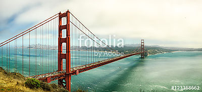 Golden Gate áttekintés (többrészes kép) - vászonkép, falikép otthonra és irodába