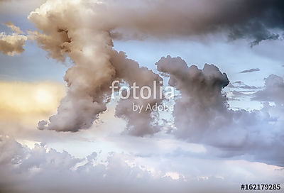 Égbolt felhők művészet napkelte háttér (többrészes kép) - vászonkép, falikép otthonra és irodába