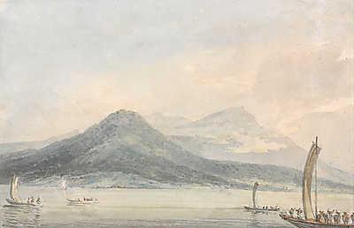 Lago Maggiore, Borromei szigetéről nézve (keretezett kép) - vászonkép, falikép otthonra és irodába