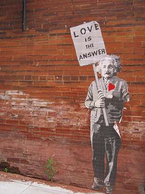 Albert Einsten: Love is the answer (többrészes kép) - vászonkép, falikép otthonra és irodába